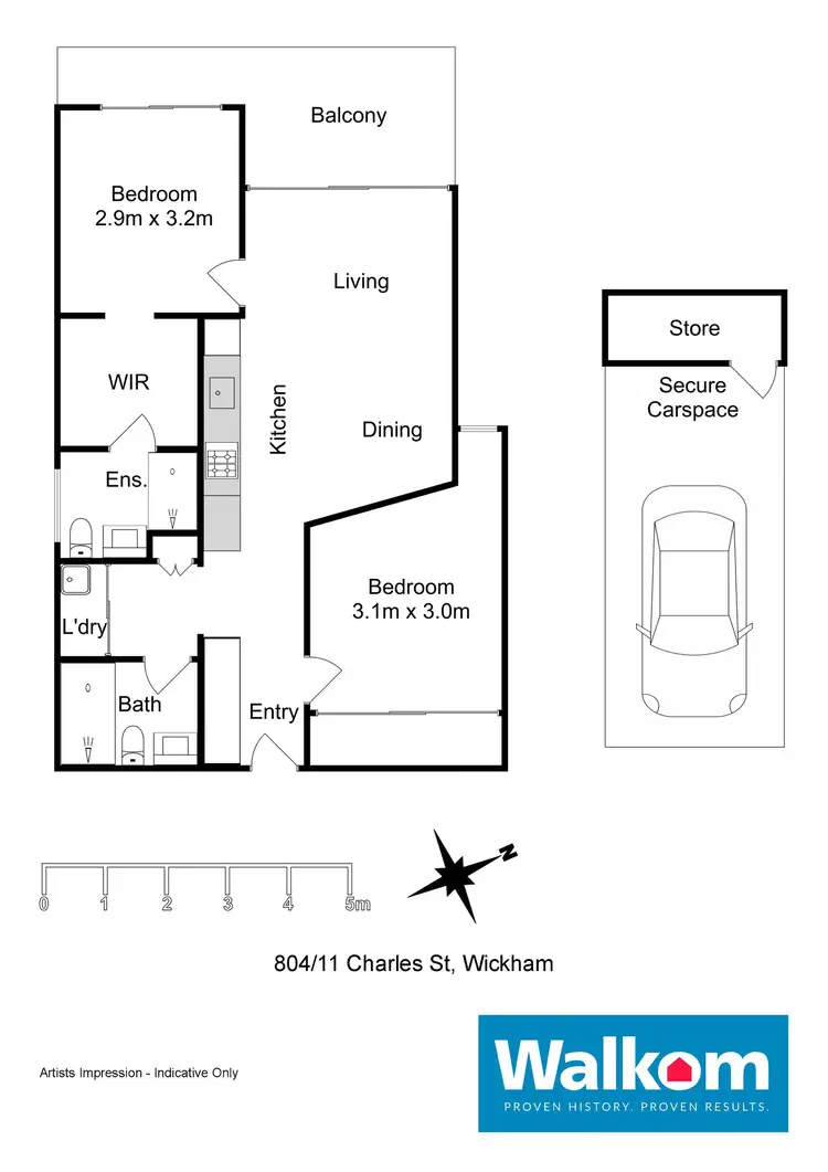 Floorplan of Homely apartment listing, 804/11 Charles Street, Wickham NSW 2293