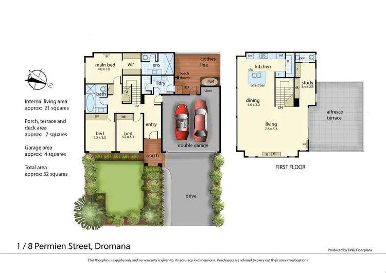 Floorplan of Homely townhouse listing, 1/8 Permien Street, Dromana VIC 3936