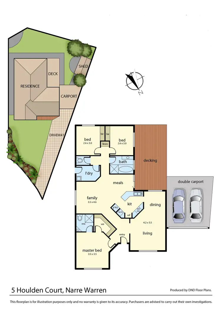 Floorplan of Homely house listing, 5 Houlden Court, Narre Warren VIC 3805