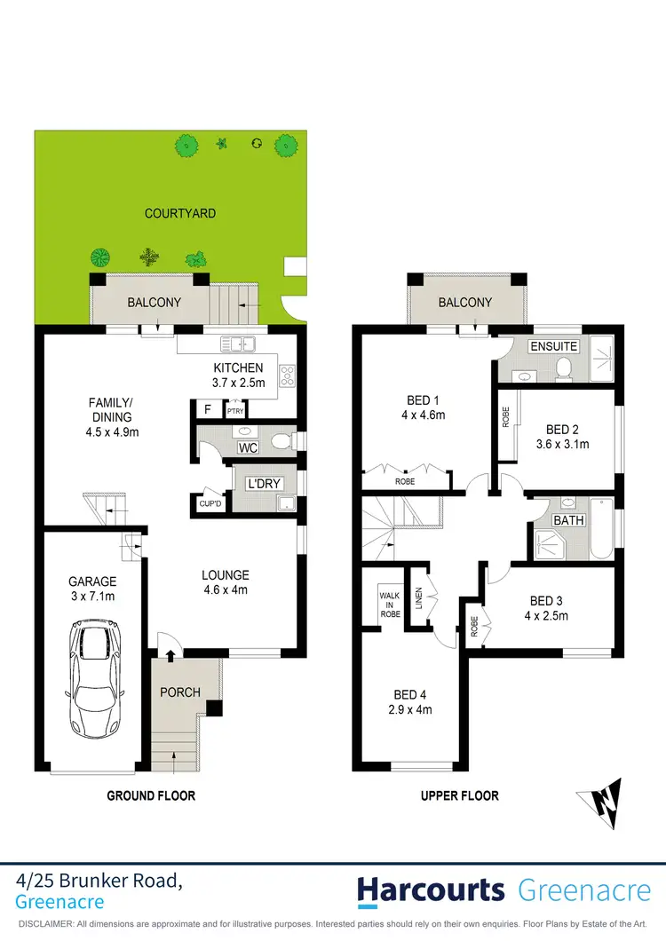 Floorplan of Homely townhouse listing, 4/25 Brunker Road, Yagoona NSW 2199
