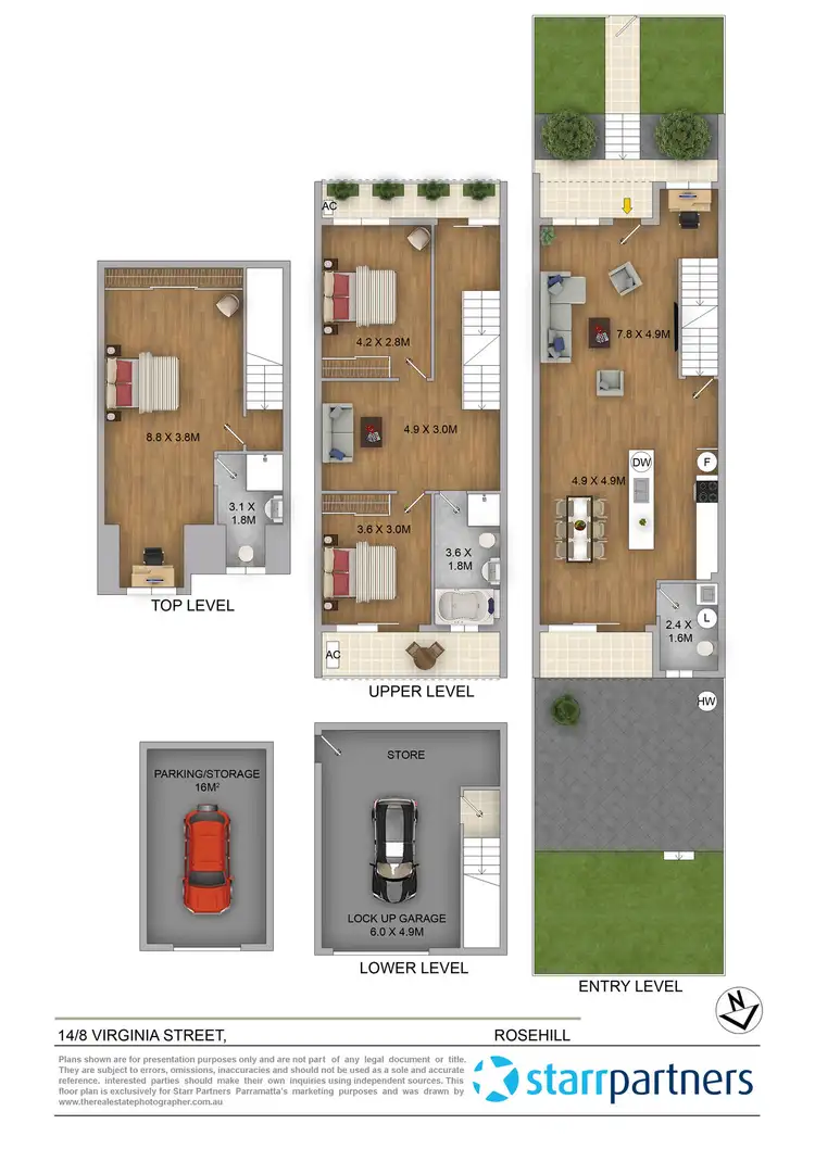 Floorplan of Homely townhouse listing, 14/8-16 Virginia Street, Rosehill NSW 2142