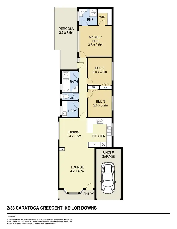 Floorplan of Homely unit listing, 2/38 Saratoga Crescent, Keilor Downs VIC 3038