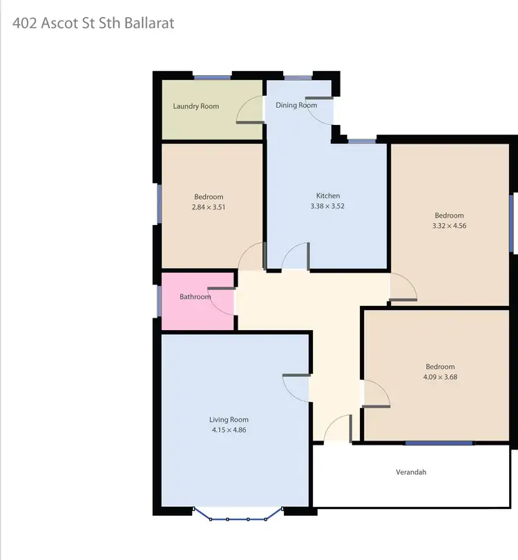 Floorplan of Homely house listing, 402 Ascot Street South, Ballarat Central VIC 3350
