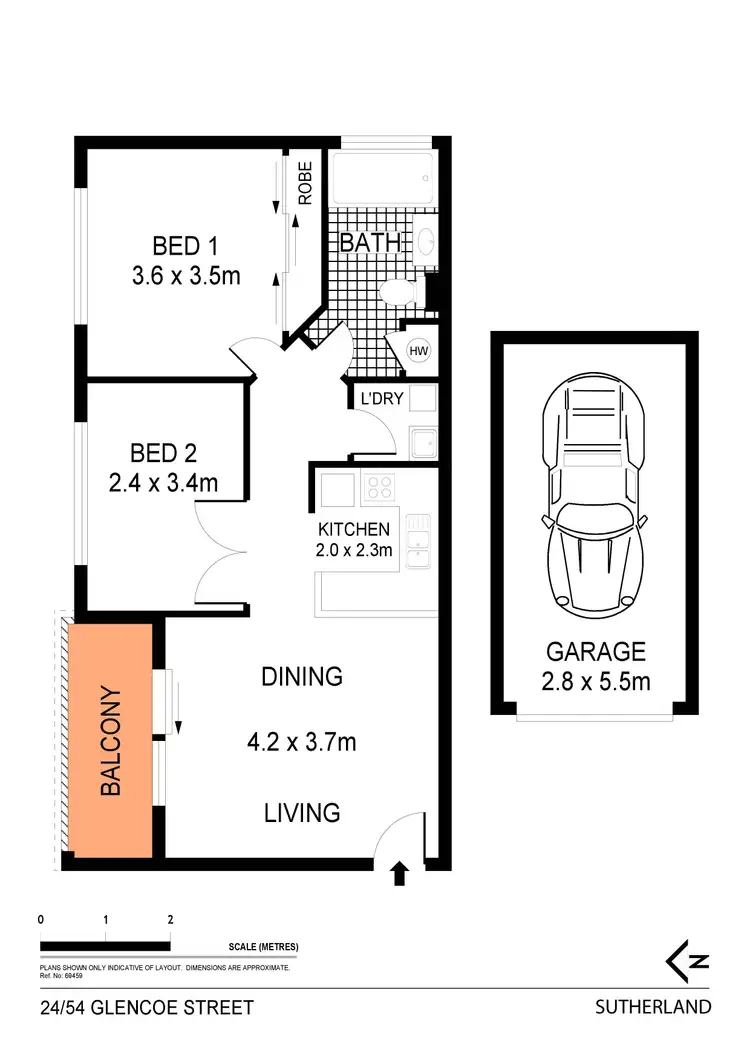 Floorplan of Homely apartment listing, 24/54 Glencoe Street, Sutherland NSW 2232