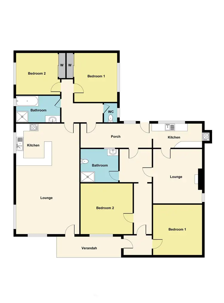 Floorplan of Homely semi-detached listing, 70 Barkly Street, Maryborough VIC 3465