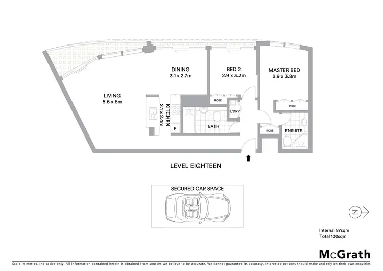 Floorplan of Homely apartment listing, 1802/3 Herbert Street, St Leonards NSW 2065