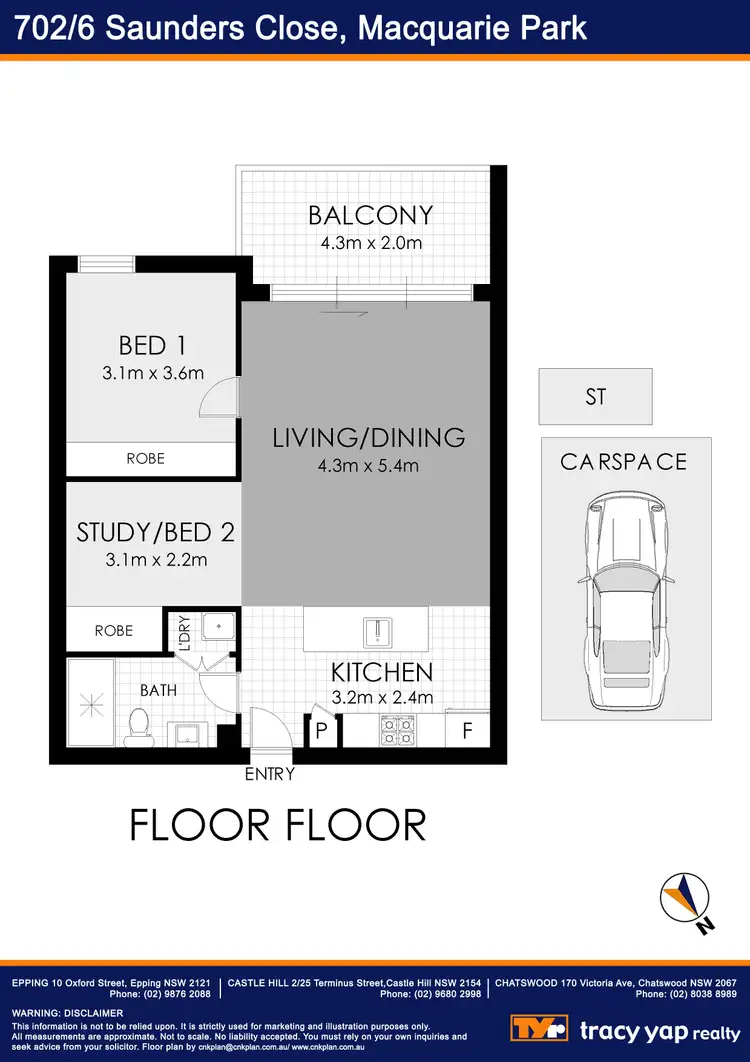 Floorplan of Homely apartment listing, 702/6 Saunders Close, Macquarie Park NSW 2113