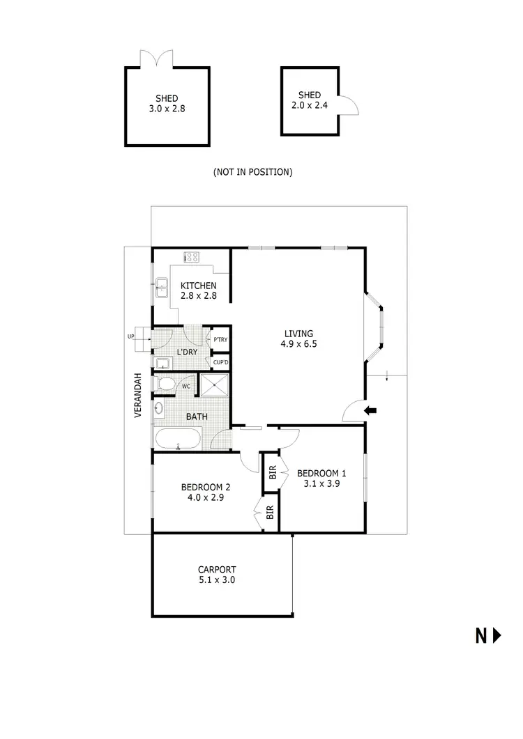 Floorplan of Homely unit listing, 2/110 McIvor Road, Strathdale VIC 3550