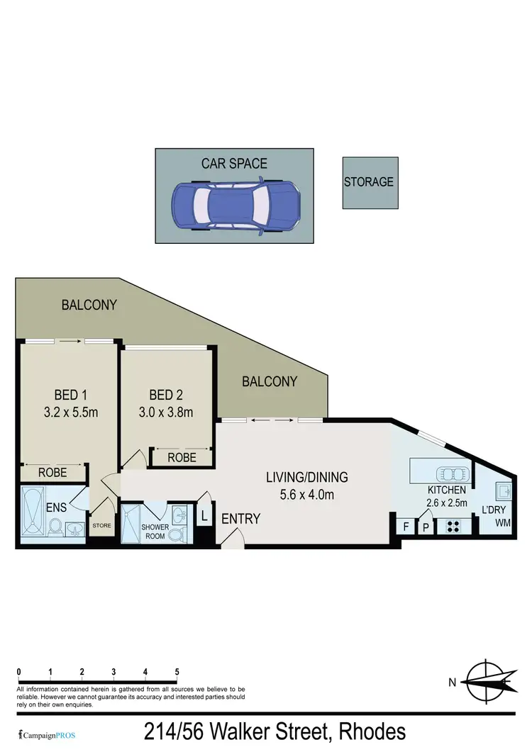 Floorplan of Homely apartment listing, 214/56-58 Walker Street, Rhodes NSW 2138