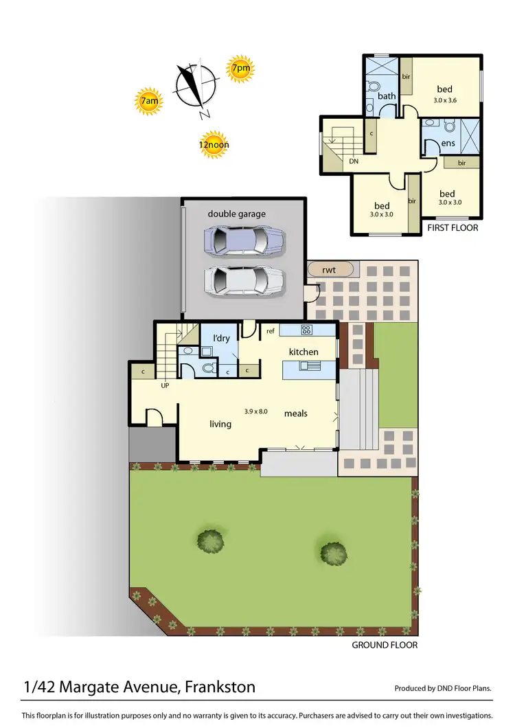 Floorplan of Homely townhouse listing, 1/42 Margate Avenue, Frankston VIC 3199