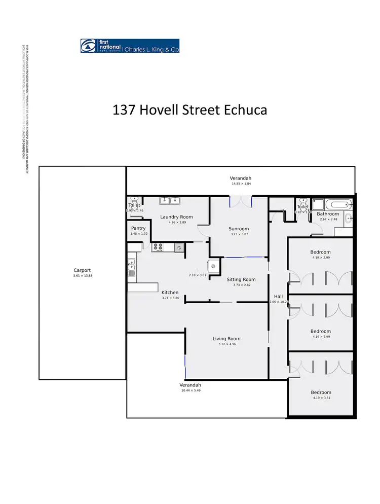 Floorplan of Homely house listing, 137 Hovell Street, Echuca VIC 3564