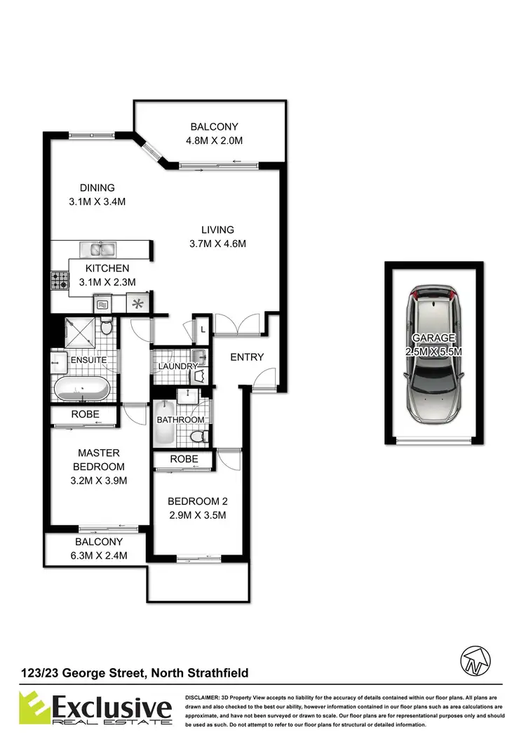 Floorplan of Homely unit listing, 123/23 George Street, North Strathfield NSW 2137