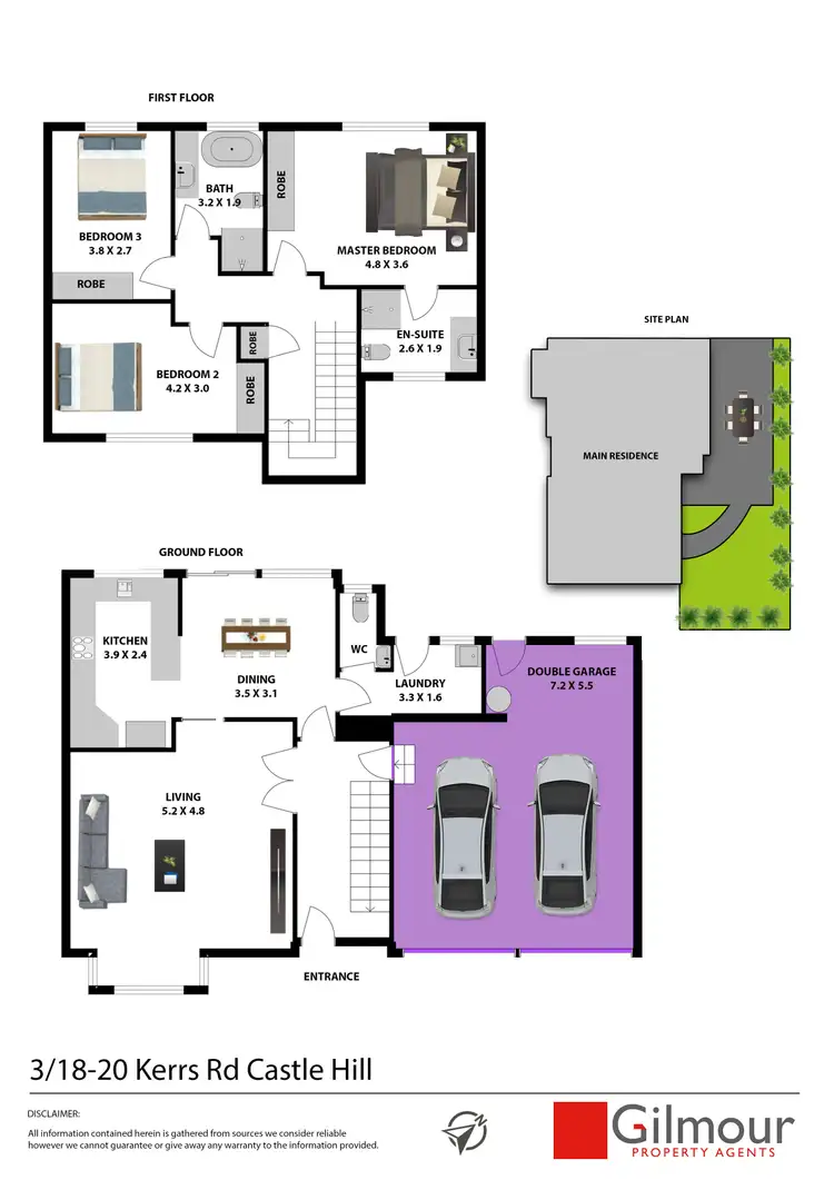 Floorplan of Homely townhouse listing, 3/18-20 Kerrs Road, Castle Hill NSW 2154