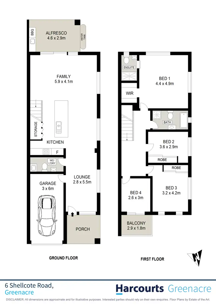 Floorplan of Homely semi-detached listing, 6a Shellcote Road, Greenacre NSW 2190