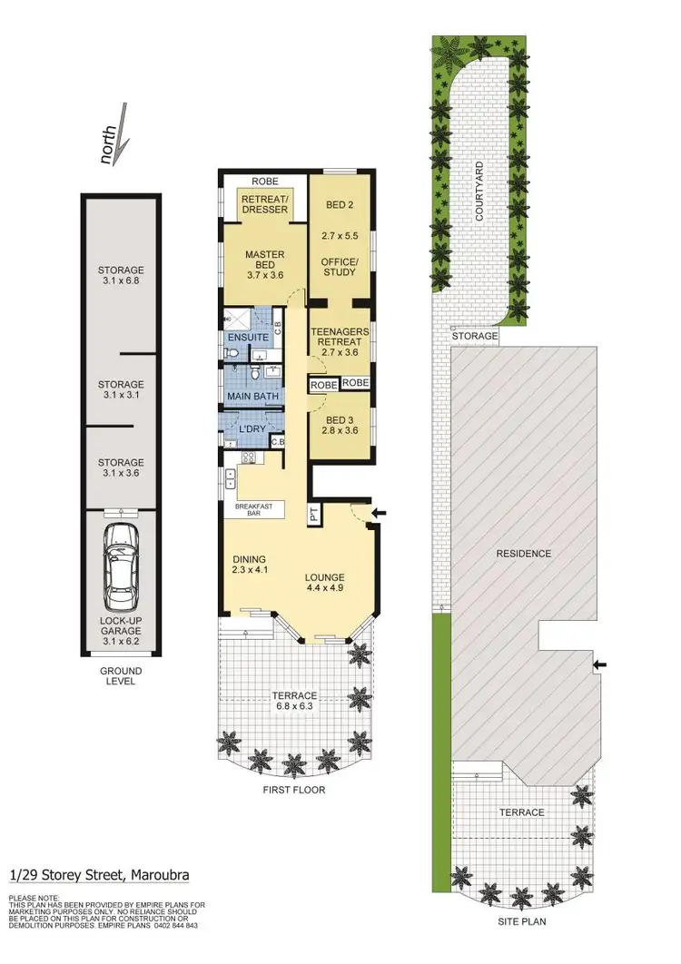 Floorplan of Homely semi-detached listing, 1/29 Storey Street, Maroubra NSW 2035