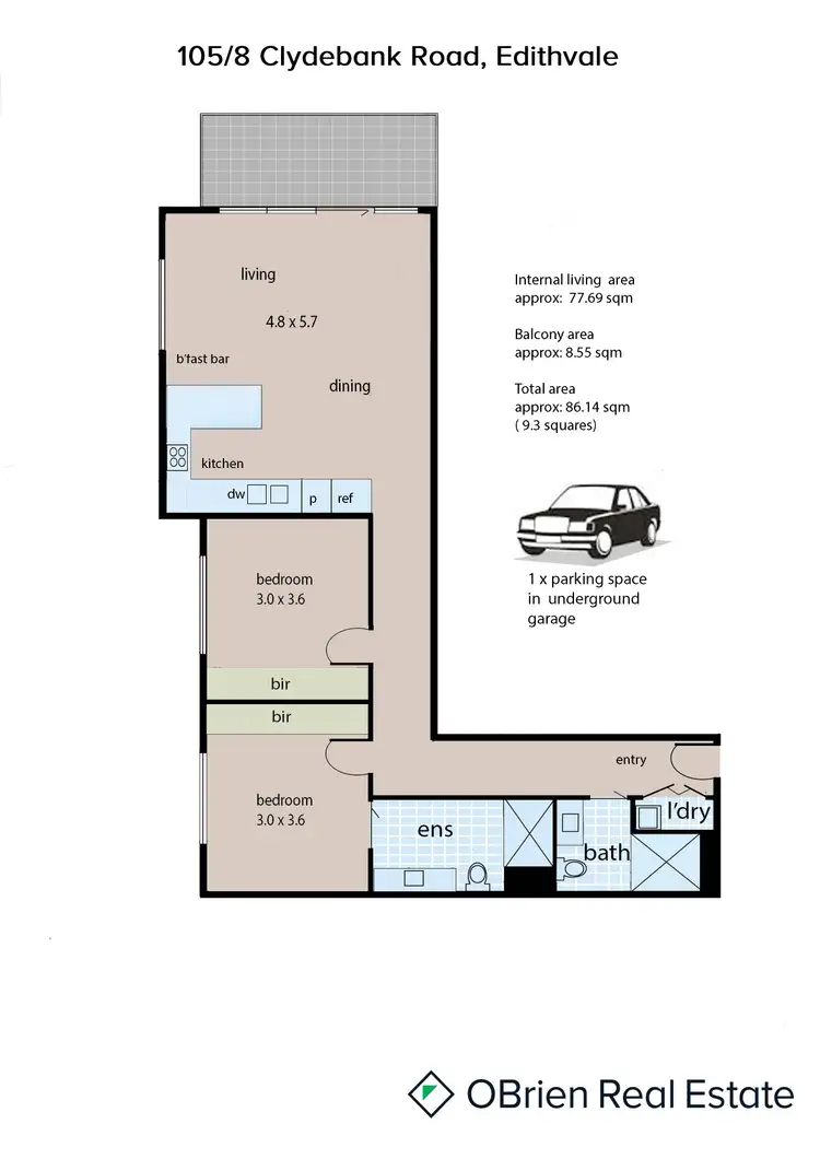 Floorplan of Homely apartment listing, 105/8 Clydebank Road, Edithvale VIC 3196