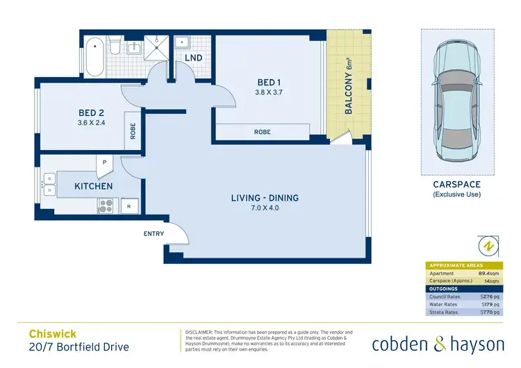 Floorplan of Homely apartment listing, 20/7 Bortfield Drive, Chiswick NSW 2046