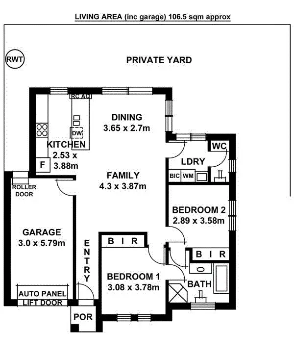 Floorplan of Homely townhouse listing, 2 Ross Street, Seacombe Gardens SA 5047