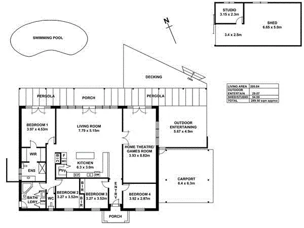 Floorplan of Homely house listing, 153 Yarrabee Road, Greenhill SA 5140
