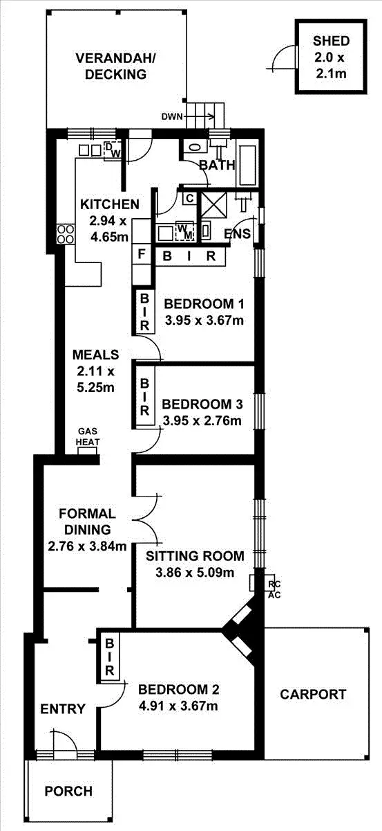 Floorplan of Homely unit listing, 1/2A Myrtle Avenue, Myrtle Bank SA 5064
