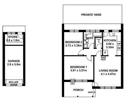 Floorplan of Homely unit listing, 2/32 Magdalene Terrace, Pasadena SA 5042