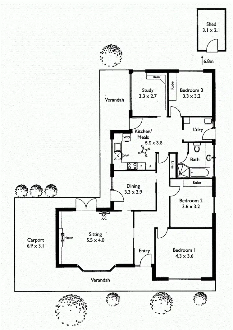 Floorplan of Homely house listing, 13 Burnham Avenue, Myrtle Bank SA 5064