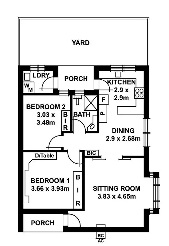 Floorplan of Homely unit listing, 1/16 Ranelagh Street, Woodville SA 5011