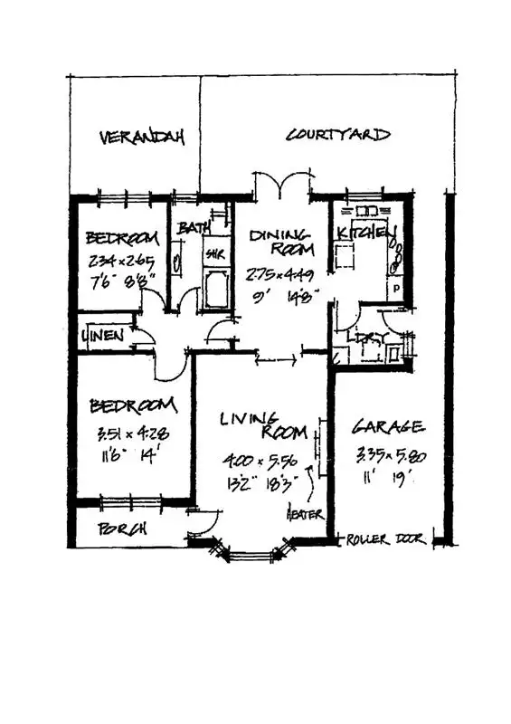 Floorplan of Homely unit listing, 2/11 Balham Avenue, Kingswood SA 5062