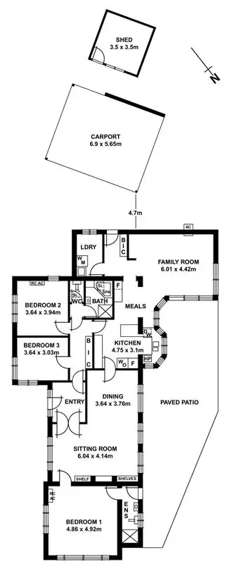 Floorplan of Homely house listing, 1 Bagot Street, Glen Osmond SA 5064