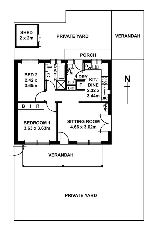 Floorplan of Homely unit listing, 4/23 Gray Street, Black Forest SA 5035