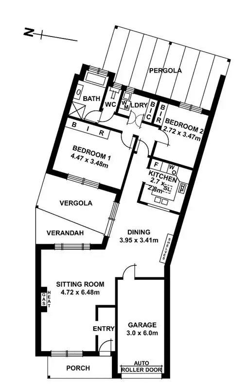 Floorplan of Homely semi-detached listing, 1/15A Jellicoe Street, Broadview SA 5083