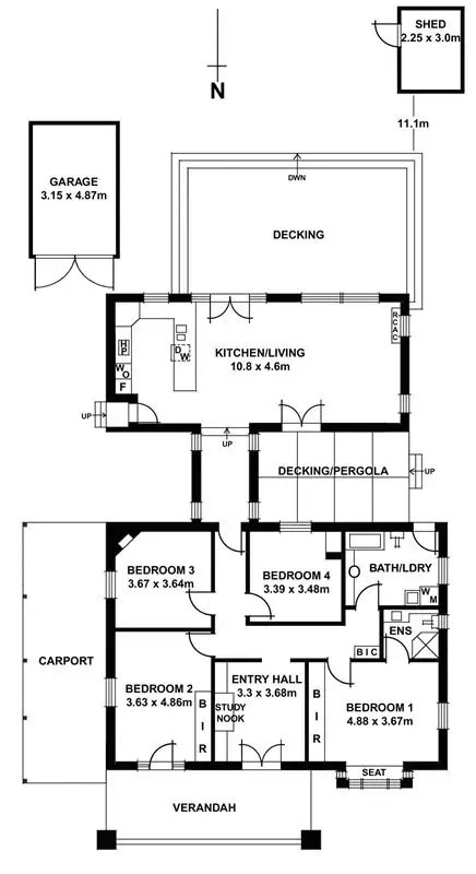 Floorplan of Homely house listing, 63A Fisher Street, Myrtle Bank SA 5064