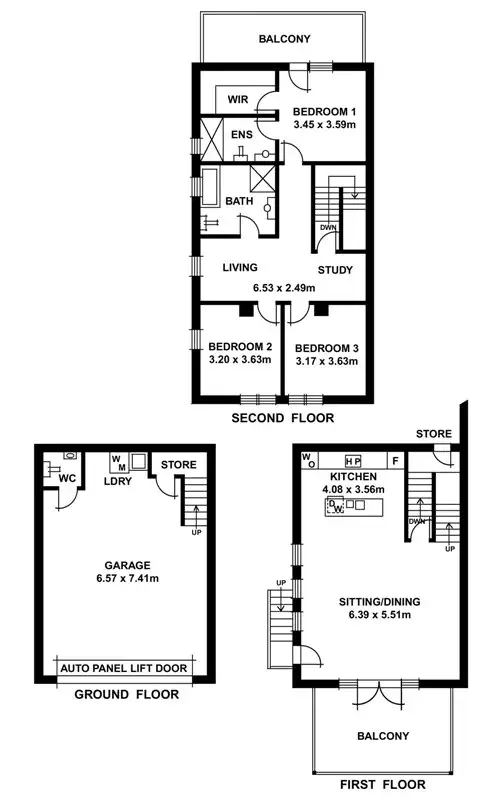Floorplan of Homely townhouse listing, 1 66 Mount Barker Road, Stirling SA 5152
