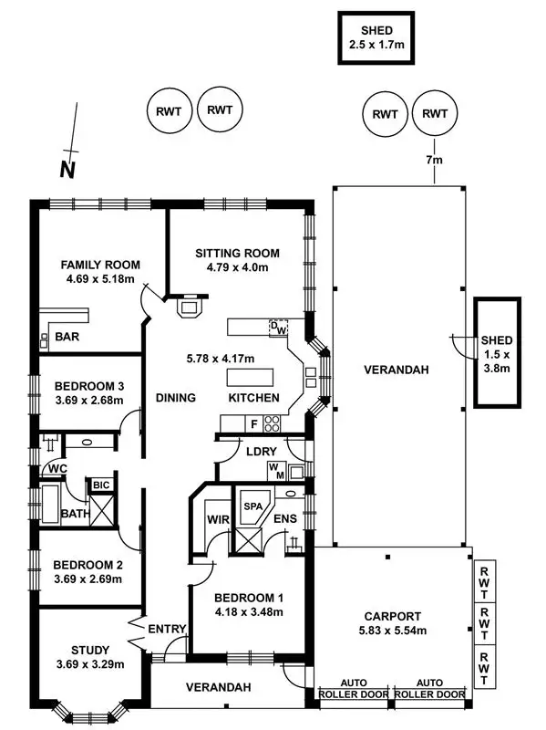 Floorplan of Homely house listing, 68 Yarrabee Road, Greenhill SA 5140