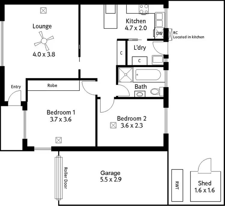 Floorplan of Homely unit listing, 2/15 Dudley Avenue, Daw Park SA 5041