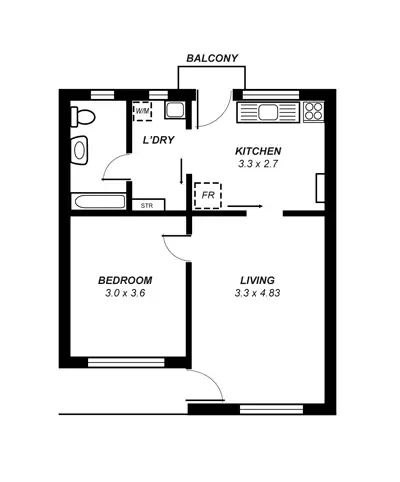 Floorplan of Homely unit listing, 13/24 Carlisle Road, Westbourne Park SA 5041