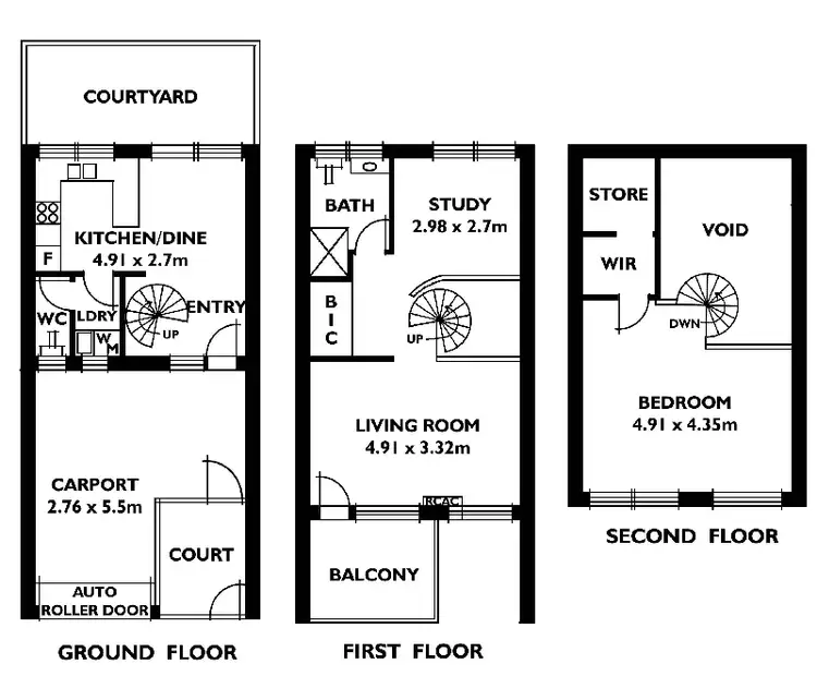 Floorplan of Homely townhouse listing, 2/278 Gilbert Street, Adelaide SA 5000