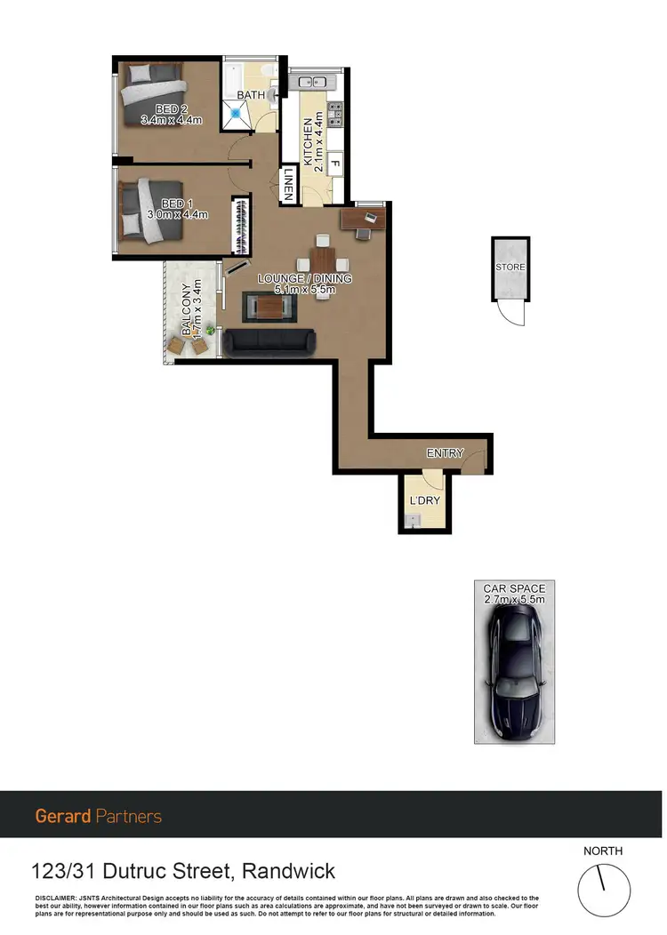 Floorplan of Homely apartment listing, 123/31 Dutruc Street, Randwick NSW 2031
