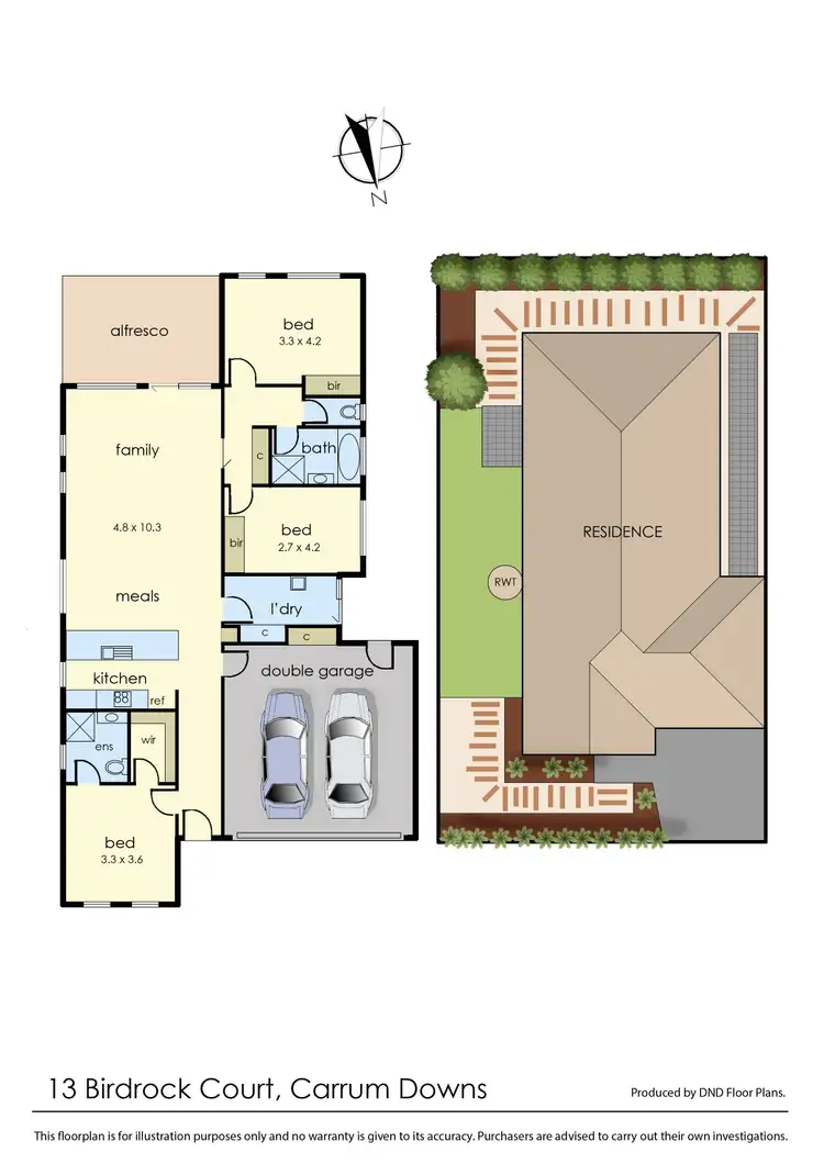 Floorplan of Homely house listing, 13 Birdrock Court, Carrum Downs VIC 3201