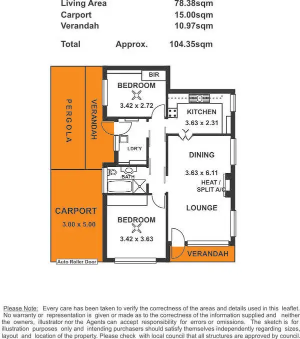 Floorplan of Homely unit listing, 1/12 Giles Avenue, Glenelg SA 5045