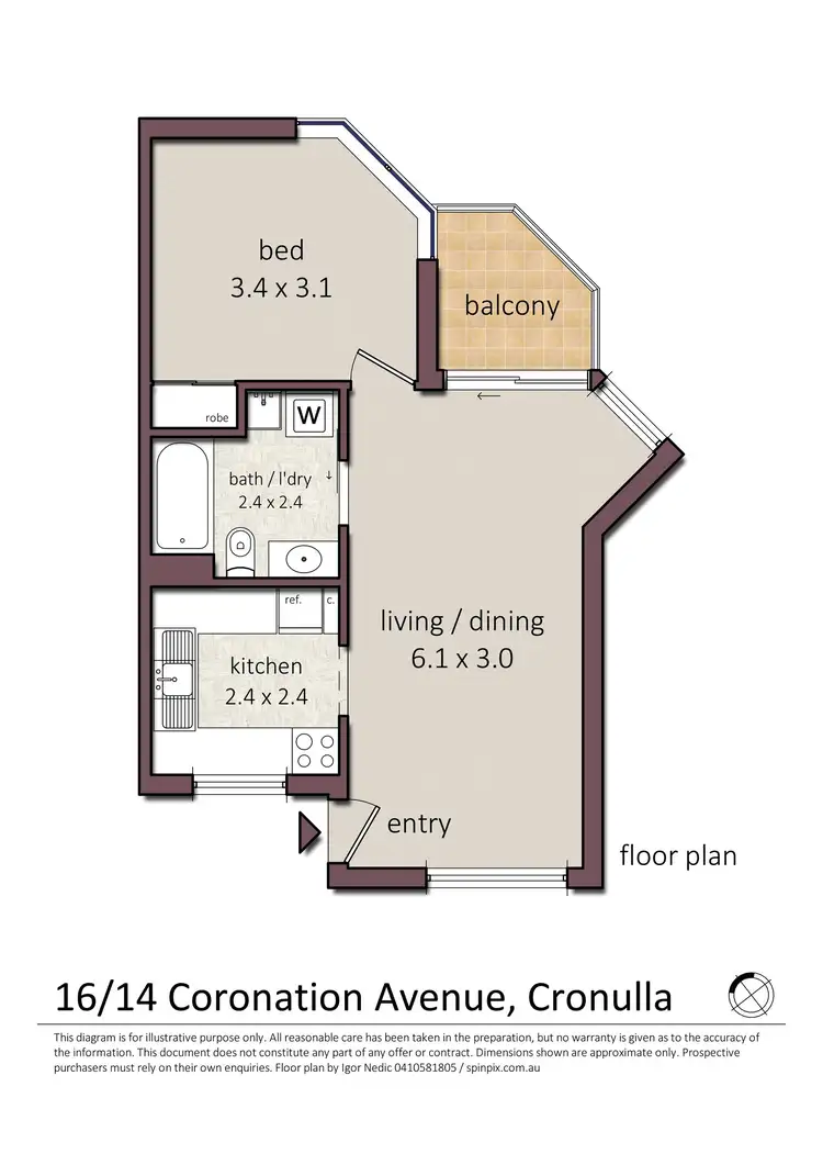 Floorplan of Homely villa listing, 16/14 Coronation Avenue, Cronulla NSW 2230