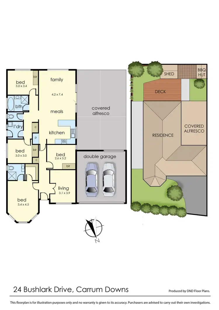 Floorplan of Homely house listing, 24 Bushlark Drive, Carrum Downs VIC 3201