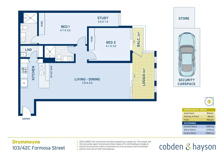 Floorplan of Homely apartment listing, 103/42C Formosa Street, Drummoyne NSW 2047