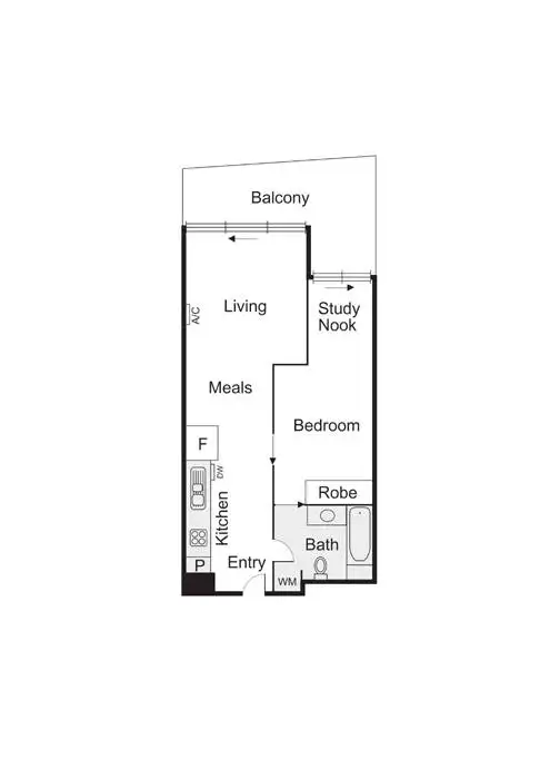 Floorplan of Homely apartment listing, 111/99 Nott Street, Port Melbourne VIC 3207