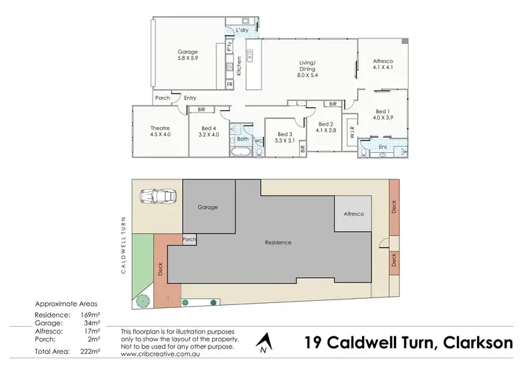 Floorplan of Homely house listing, 19 Caldwell Turn, Clarkson WA 6030