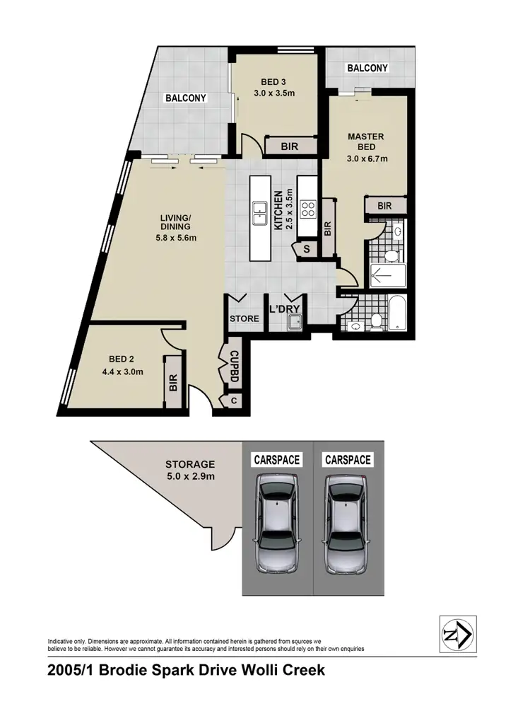 Floorplan of Homely apartment listing, 2005/1 Brodie Spark Drive, Wolli Creek NSW 2205