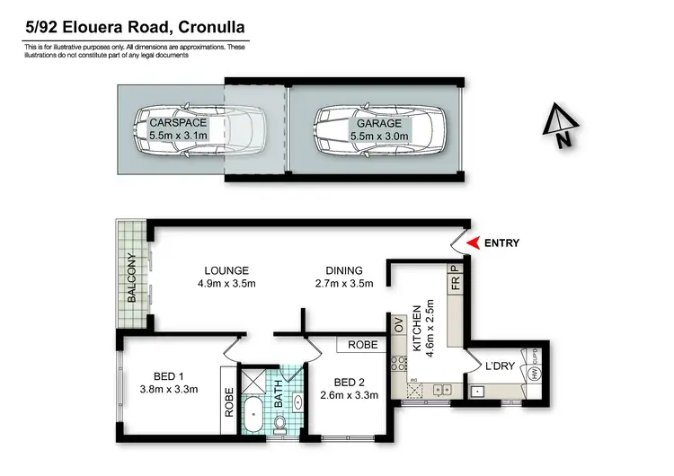 Floorplan of Homely unit listing, 5/92-94 Elouera Road, Cronulla NSW 2230