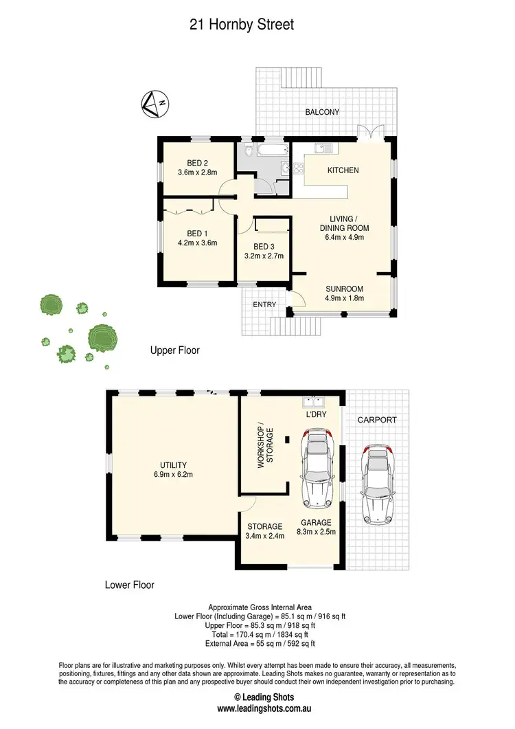 Floorplan of Homely house listing, 21 Hornby Street, Everton Park QLD 4053