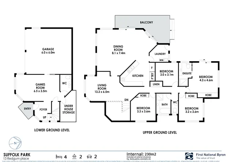 Floorplan of Homely house listing, 13 Redgum Place, Suffolk Park NSW 2481