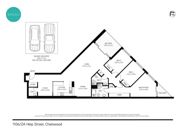 Floorplan of Homely apartment listing, 1106/2A Help Street, Chatswood NSW 2067